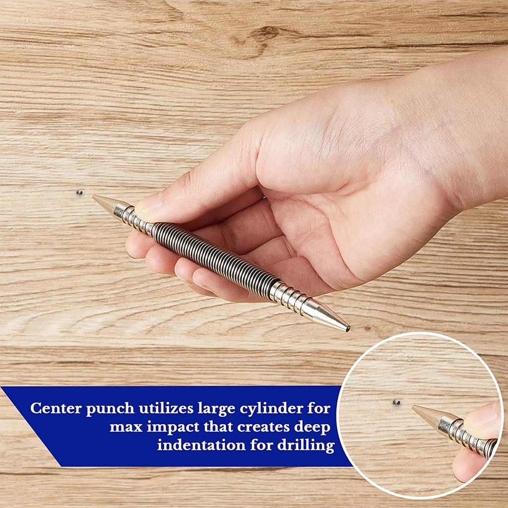 Spring center punching woodworking metal drill hinge pin punch set high carbon steel nail punch narrow space door hinge pin