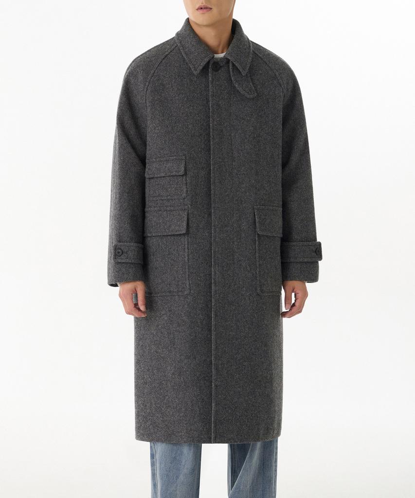Musinsa Standard Shetland Wool Oversized Balmacaan Coat [Grey]
