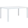VidaXL Garden Table White 150x90x72 Cm Plastic Rattan Look