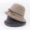 Высококачественная шерстяная шляпа-чаша, осенне-зимняя новая женская керлинговая шляпа с бантом, завязанная веревкой, рыбацкая шляпа, модная теплая шляпа на открытом воздухе, дизайнерская шляпа