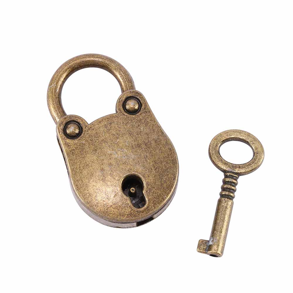 1 Set Archaize Mini Padlocks Lock with Key Old Vintage
