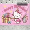 Hello Kitty clouds with donuts and mini kitten prints tapestries flags cute pop art posters room decorations cute posters