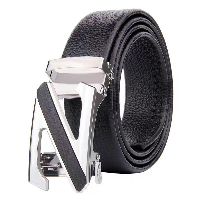 Ремень с автоматической пряжкой в форме буквы Z из сплава, кожаный элегантный легкий роскошный ремень, деловой повседневный ремень