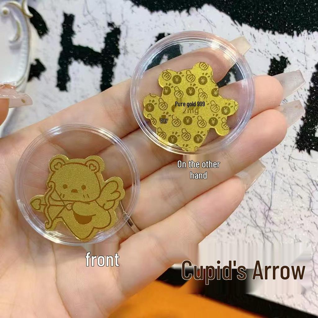 Золотая наклейка на телефон 999: Подвеска-шарм из золота 2 мг для процветания и успеха