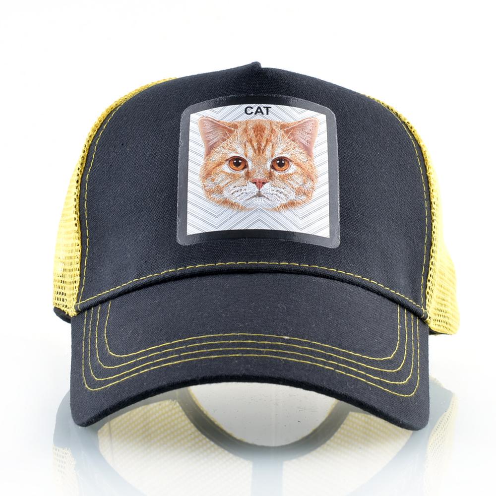 Snapback сетчатые шляпы, летняя бейсболка с кошачьей нашивкой, бейсболки, женская уличная шляпа с козырьком дальнобойщика