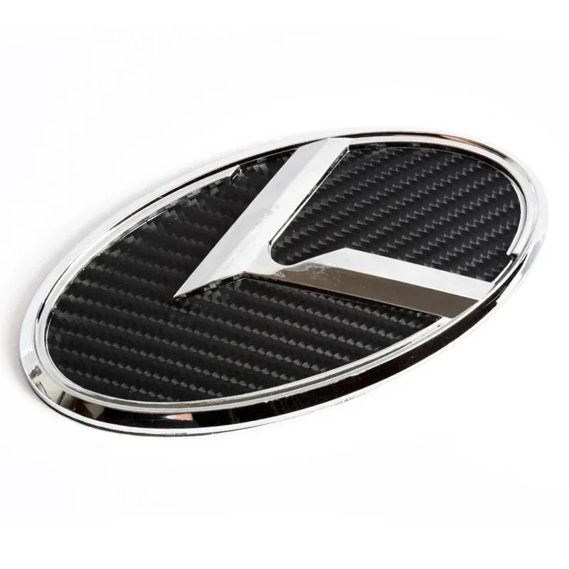 TTPT4 1pcs x 3D ABS K Logo Car Front Hood Rear Trunk Logo Emblem Badge Stickers for Kia Sportage Sorento Optima Forte Rio Stinger K5