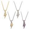 Party Men's Retro Zircon Lightning Necklace Locomotive Accessories Pendant Necklace Full Drill