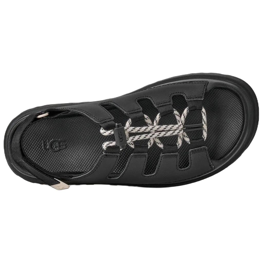 UGG ЗолотоеСияние Шлепанцы на Одном Ремешке из Кожи Женские Черные 1179370-DPCR
