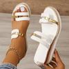 New Foreign Trade Large Size Women's Cool Slippers Summer European and American Versatile Slope Heel Roman Shoes Women's Platform Loose Shoes