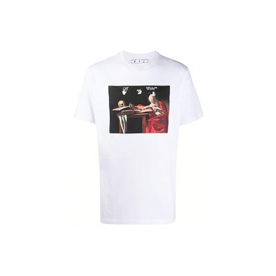 Белая футболка Caravaggio Slim Tee OMAA027R21JER0040125