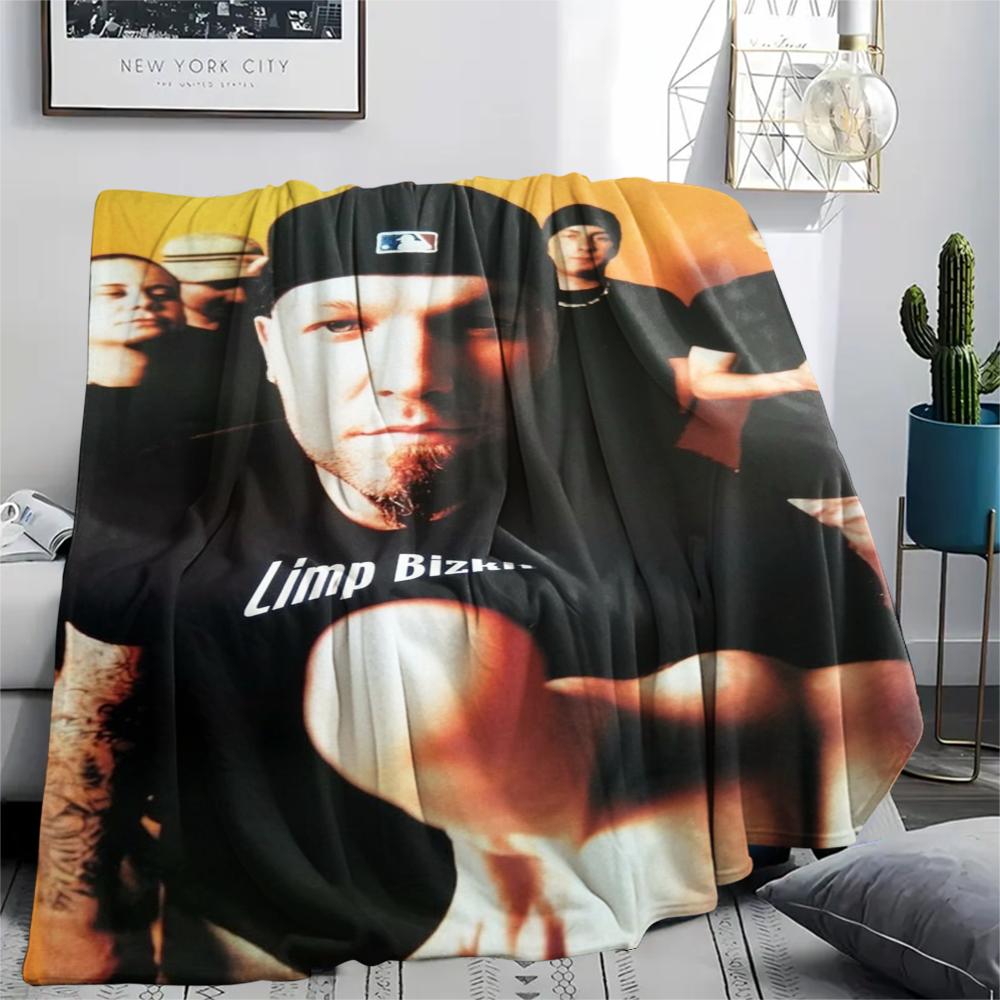 1PC Limp Bizkit Print Flannel Blanket, High quality Comfortable for All Seasons, Home Decor, Warmth and Comfort, Perfect for Christmas Gifts