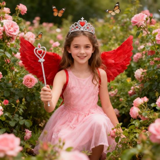 Крылья ангела для девочек женщин перьевые крылья с короной и волшебной палочкой фея