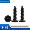 Саморез для мебели из нержавеющей стали 304, черный, с потайной шестигранной головкой и тонкой плоской головкой