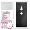 apgo Protective Skin Sticker for the Back Compatible with Sony Xperia XZ2, Wrap Film, Foil, Vinyl - Pattern Black Leather