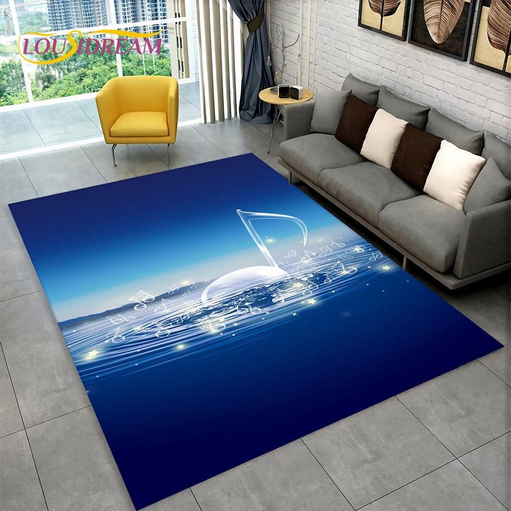 3D-музыка, музыкальная нота, фортепианное искусство, большой ковер, ковер для гостиной, спальни, дивана, коврик для двери, детский нескользящий напольный коврик