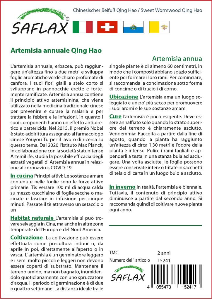 SAFLAX Garden in the Bag - Полынь сладкая Цин Хао - 250 семян - С субстратом в подходящем пакете - Artemisia annua