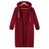 Women's Fall and Winter Warm Long Zipper Jacket Hooded Casual Cardigan Thickened Casual Hooded Sportswear
