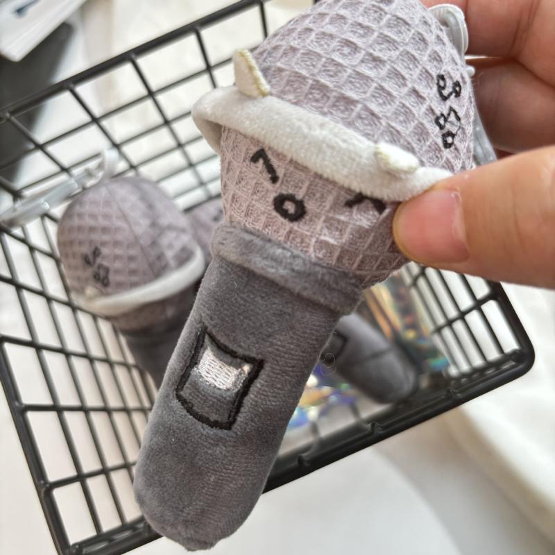 Мультяшный Милый Плюшевый Брелок Креативное Улыбающееся Выражение Кукла-Микрофон Подвеска Рюкзак Сумка Подвесной Шнурок Шарм Аксессуары