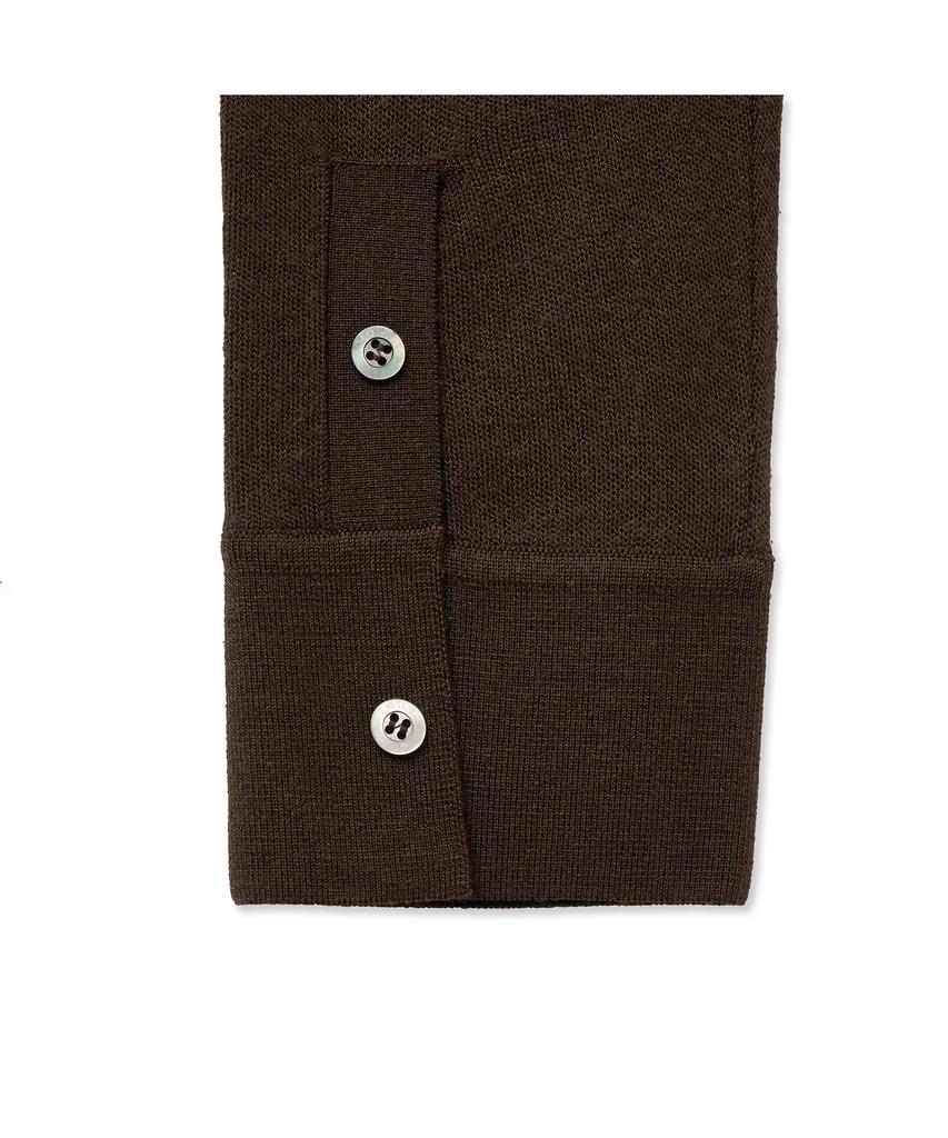 IOLO Silk Blended Knit Shirt_Brown