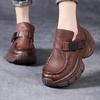 Fashion GKTINOO 2025 Spring New Thick Soled Retro Loafers Genuine Leather Sneakers Pumps Fashion Versatile Women's Platform Shoes