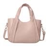 2023 Leather Tote Bag Solid Color Fashion Handbag Large Capacity Versatile Bucket Bag Shoulder Bag for Women Girl PU Bag Pink