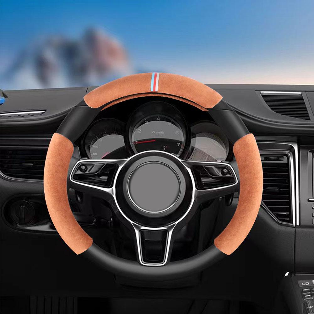 Four Season Universal Leather Car Steering Wheel Cover Auto Interior Decoration Anti-slip Protector Decoration Cover