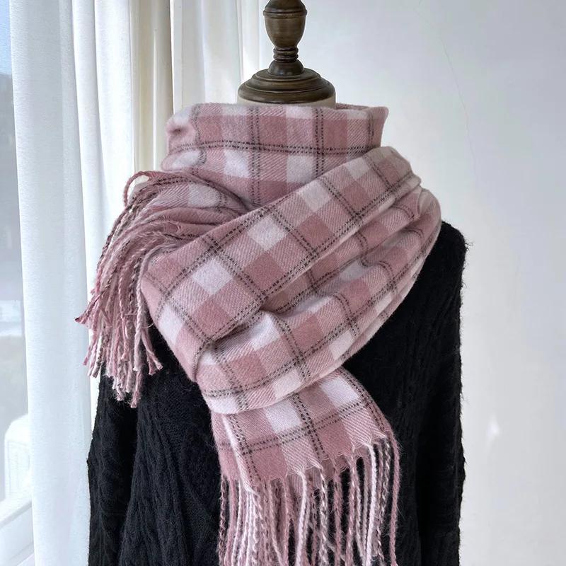 New Fashion Sweet Vintage Scarf Headscarf Winter Women Ladies Men Preppy Plaid Scarve Warm Pashmina Mujer Female Male Wrap Shawl