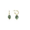 Boucles D'oreilles Luxenter En Argent 925 Avec Cristal Vert Et Finition En or Jaune 18K - Xiua