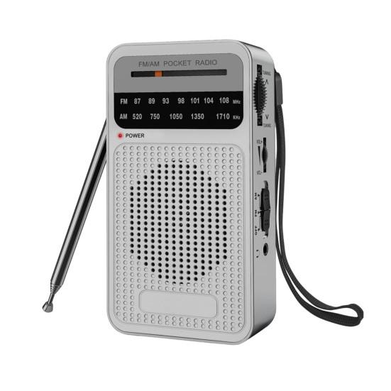 Портативное AM/FM-радио с динамиком, чистым стереозвуком, портативное радио на батарейках с разъемом для наушников 3,5 мм