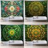Мандала зеленая арт подвесная ткань спальня гостиная печатная фоновая ткань домашний декор гостиная настенный гобелен
