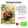 Pearl painting set 5D pearl mosaic art style lovely ladybug with daisy flowers home wall decoration.