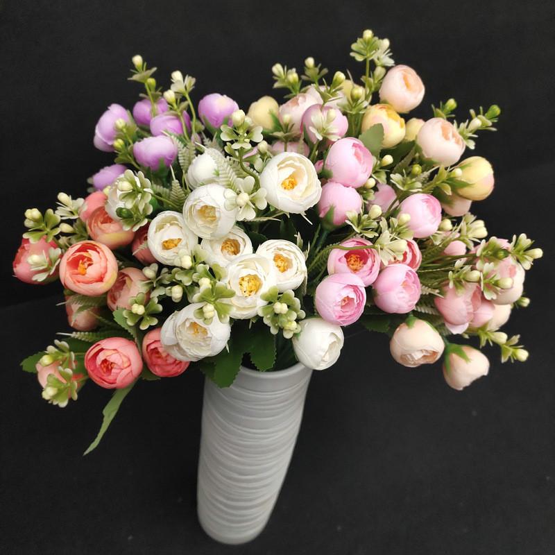 Camellia Faux Floral Arrangement Decor Silk Flowers Weddings Props Photography