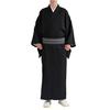 Washable Kimono with Ground Crested Single Crest, Sleeve, Item, Men's (LL, Black)