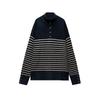 Fall and Winter New Women's Clothing Fashion Wind Decorated Row Button Stripes Stand Collar Long Sleeves Knitwear Sweater 1509107