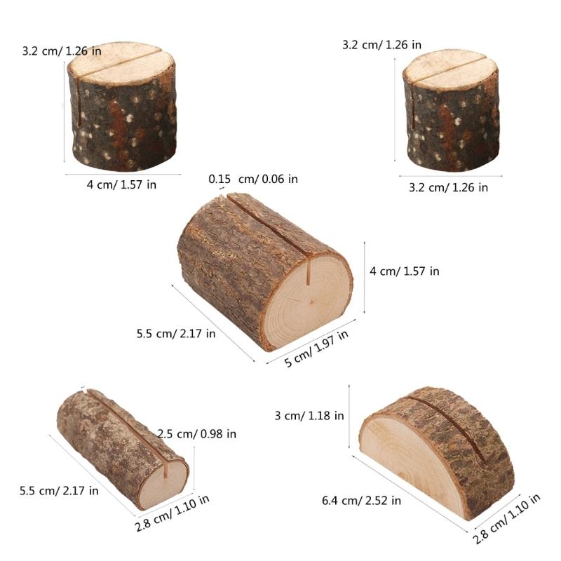 20Pcs Wood Table Number Holders Stand Wood Name Card Holders Wood Name Cards Food Label Memos Photo Holders for Wedding