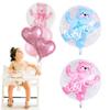 Детский День Рождения 24 дюйма Синие Розовые 4D Фольгированные Двойные Шары-Пузыри Globos Медведь Товары для Вечеринки