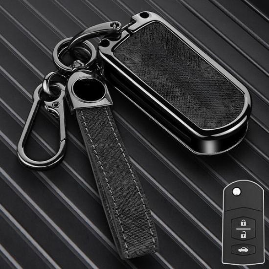Zinc Alloy Leather Car Key Case Cover For Mazda 2 3 5 6 BT50 MPV CX-7 CX-9 MX5