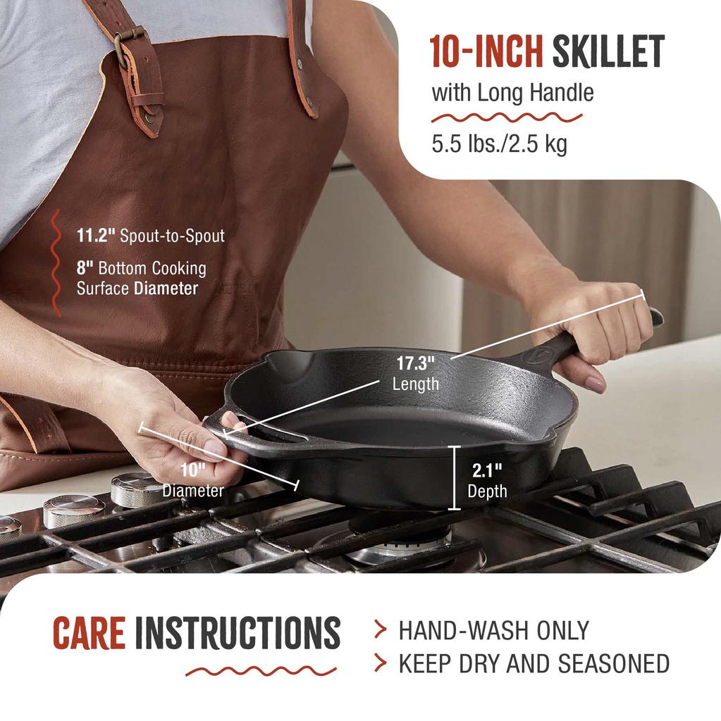 Japanese VICTORIA Cast Iron Skillet Frying [Authentic Product] 10-inch Pan, 25cm, SKL210, Pre-Seasoned (10-inch)