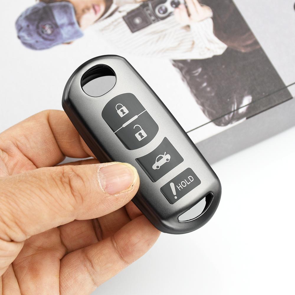 2/3/4 Buttons Gun Grey TPU Auto Keyless For Mazda CX7 CX-9 3 4 CX30 2 3 6 Demio Atenza Axela CX-5 CX5 CX-3 Car Key Case Cover