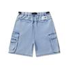 Li Ning Серия для скейтбординга Винтажная стирка Средняя посадка Свободные Прямые Джинсовые шорты Мужские шорты Светло-голубой деним AJSU015-1
