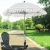 Stroller Umbrella with Tassels Clamp UPF 50+ Sun Protection Adjustable Rotary Waterproof Windproof Outdoor UV Blocking Pram Umbrella Parasol
