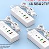 Совместимая USB-удлинитель с быстрой зарядкой для телефонов Xiaomi, Apple, Android, Huawei - Многоместный, 4-портовый штекер