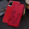 Кожаный чехол-книжка с цветком розы для Vivo Y33S Y31 Y21 Y21S Y01 Y15S Y19 Y51 Y30 Y50 Y55 5G V21 V17 V15 V11, подставка, держатель, чехол-кошелек