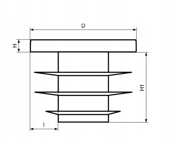 Internal cap for pipe profile Ø 25 20 PCS BLACK