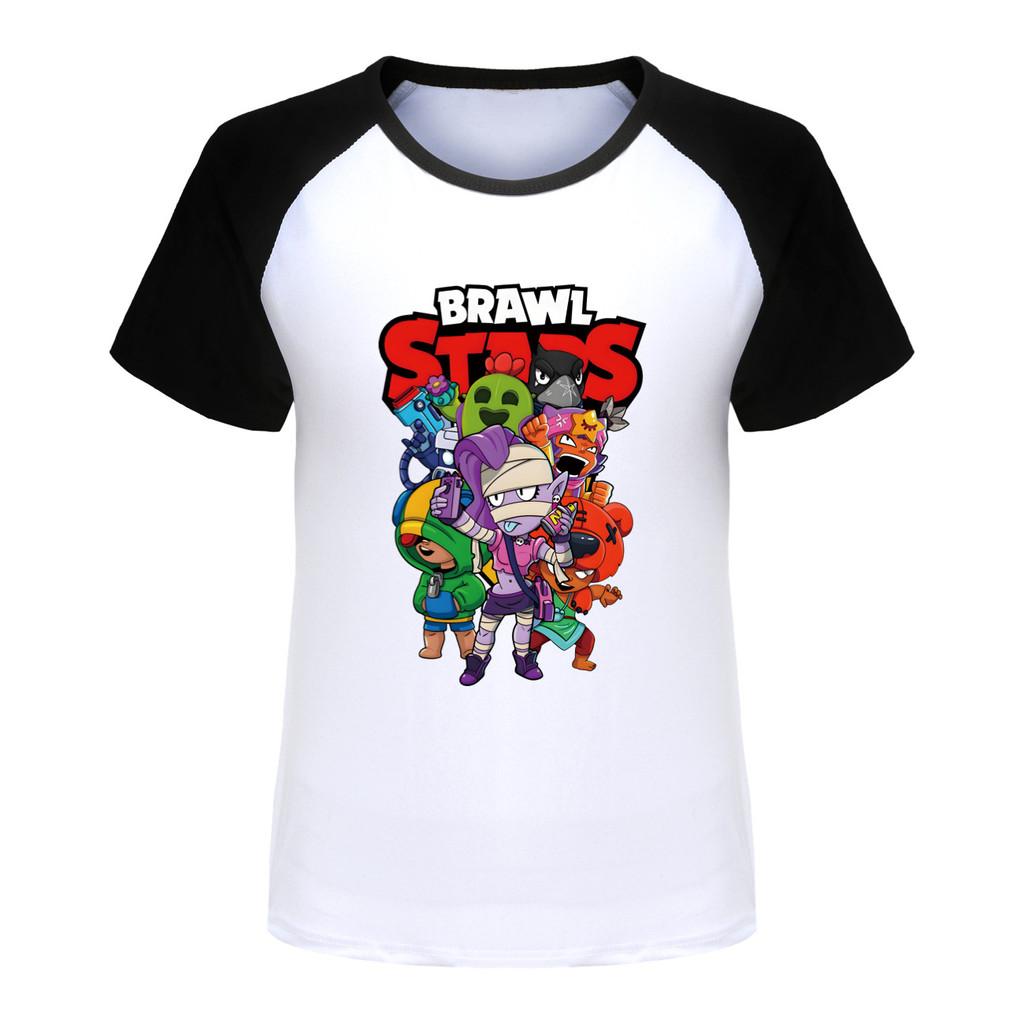 4094 Футболка с принтом Brawl Stars для мальчиков и девочек, с рукавами реглан