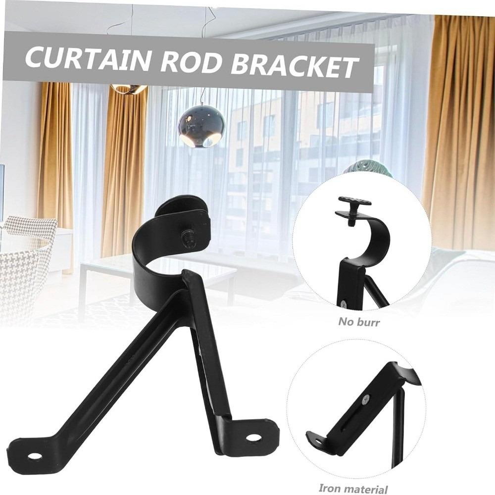 2pcs Hardware Drapery Holders Metal Curtain Support Rack Curtain Rod Brackets  Drapes Rod Accessory