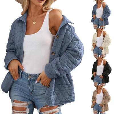 Женская легкая куртка повседневная зимняя с открытой передней частью и пуговицами верхняя одежда