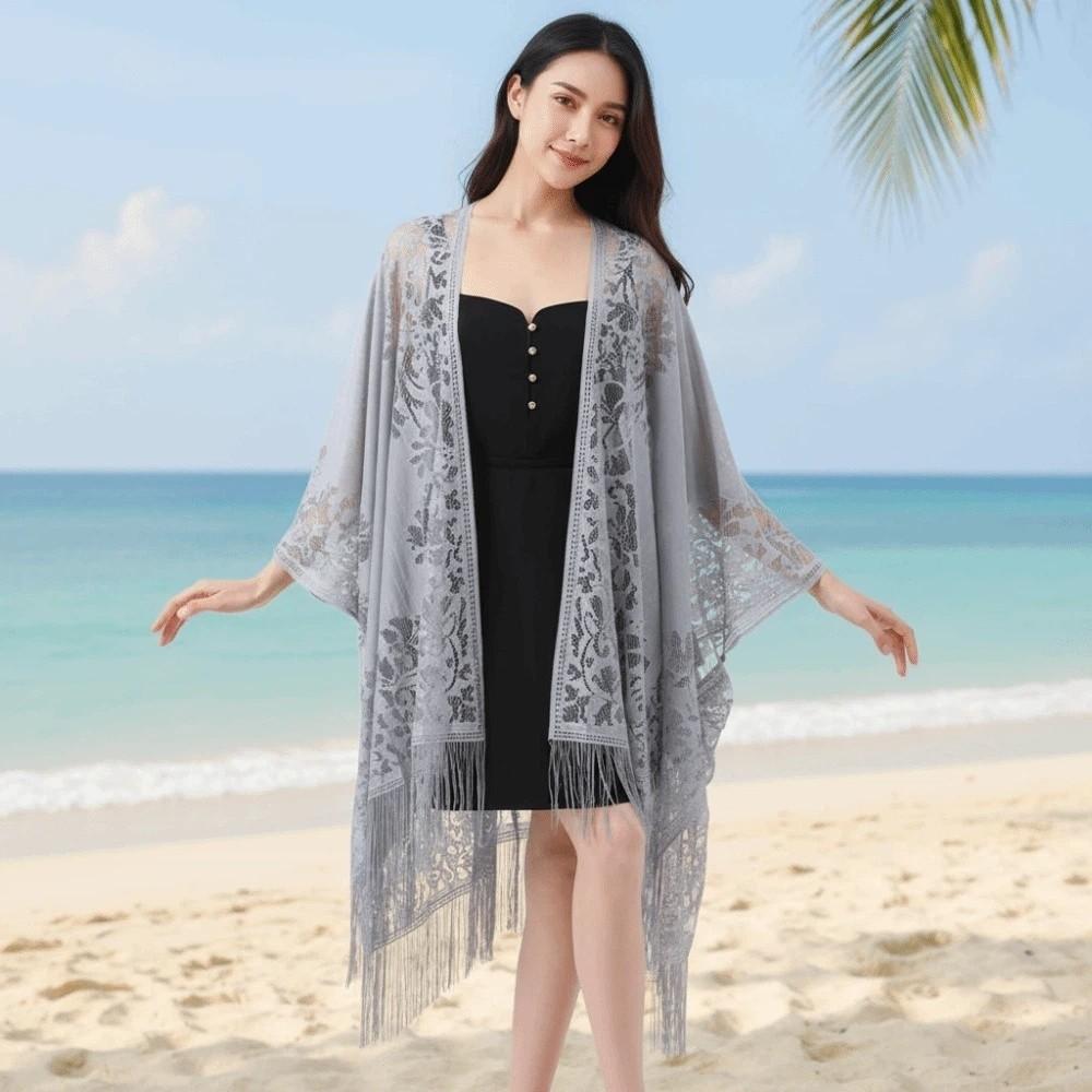 Breathable Sunshade Thin Large Scarf Sunscreen Seaside Vacation Cloak Women