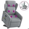 VidaXL Reclining Massage Armchair Light Grey Fabric 3303144