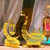 Gold Acrylic Ramadan Kareem Ornaments Moon Star Lantern Eid Mubarak Home Table Decorations 2024 Islam Muslim Festival Party Gift